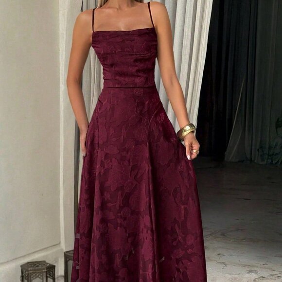 blush pink lace long dress Blush Pink Long Flutter-Sleeve Prom Gown A1176 Blush / 2 main image 0